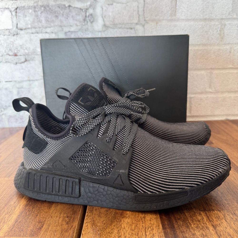 Adidas Men's Black Striped Sneakers